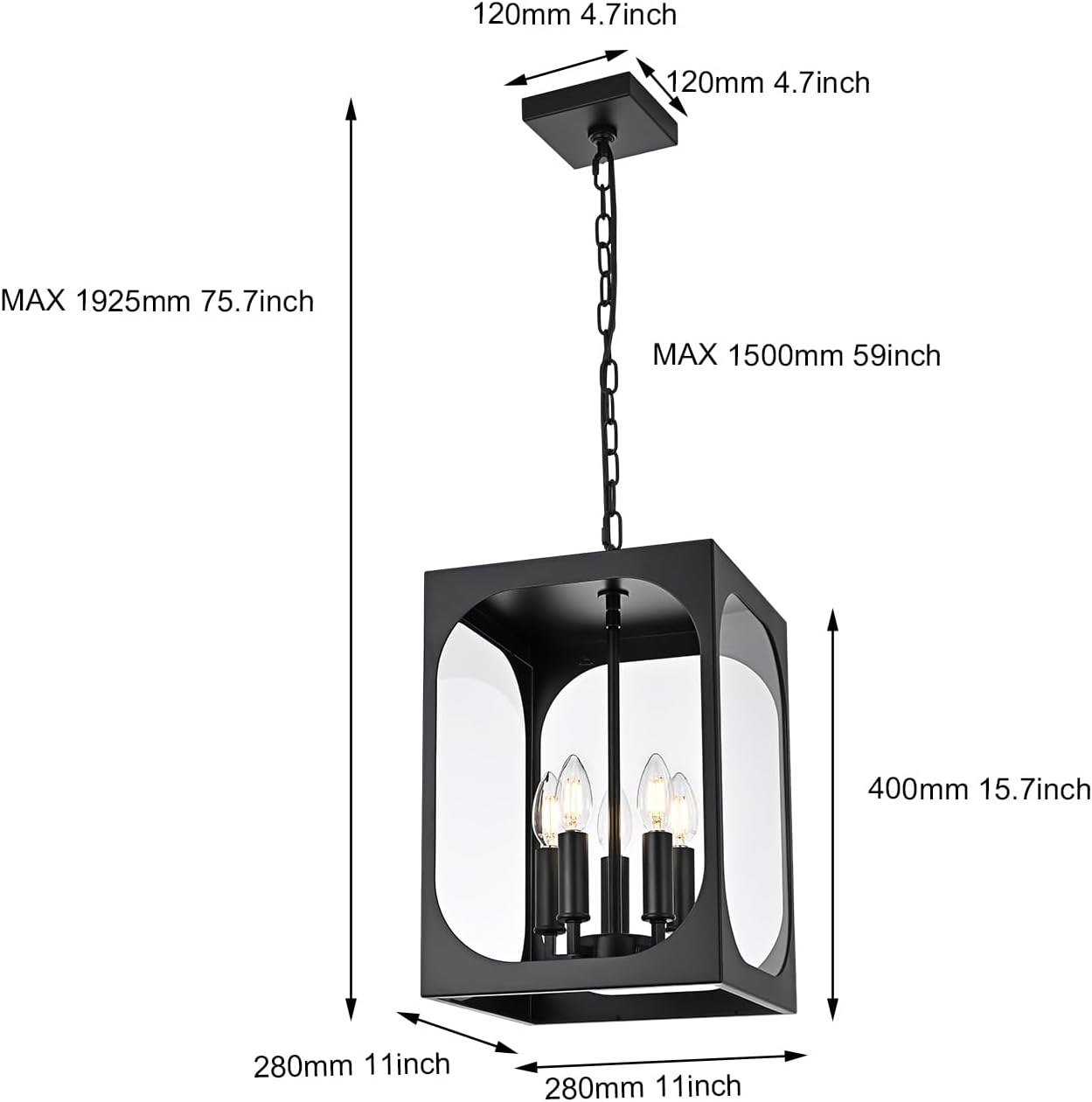 Outdoor Pendant Light - Adjustable 3-Light Chandelier for Porch & Patio in DFW, North & East Texas – Image 8