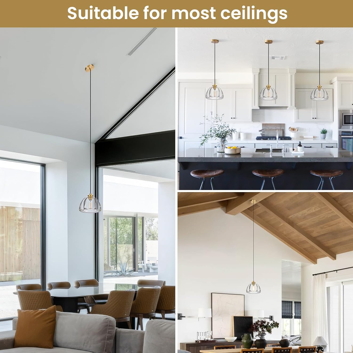 K9 Crystal Pendant Light - Brass Frame & Adjustable Height for DFW, North & East Texas – Image 5