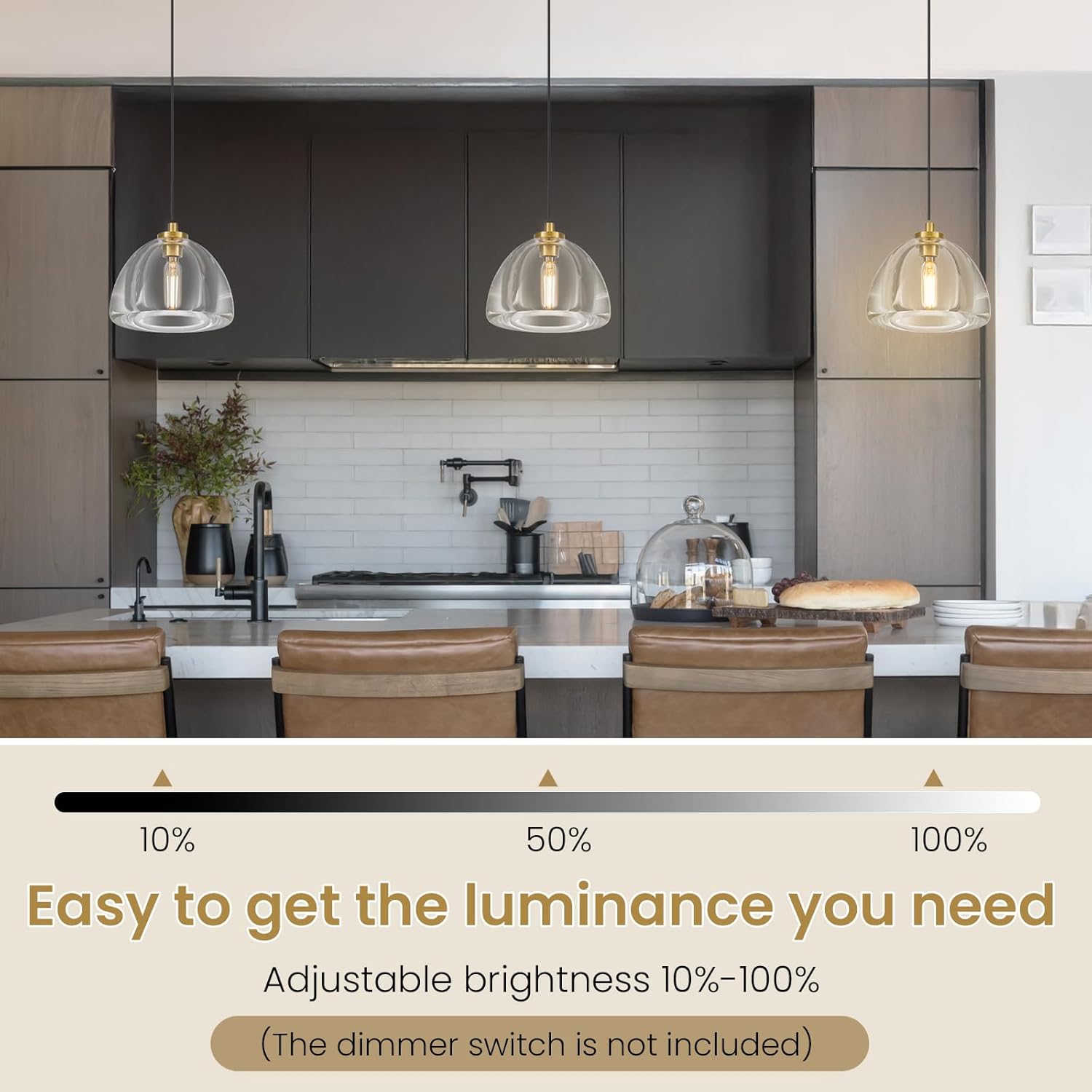 K9 Crystal Pendant Light - Brass Frame & Adjustable Height for DFW, North & East Texas – Image 7
