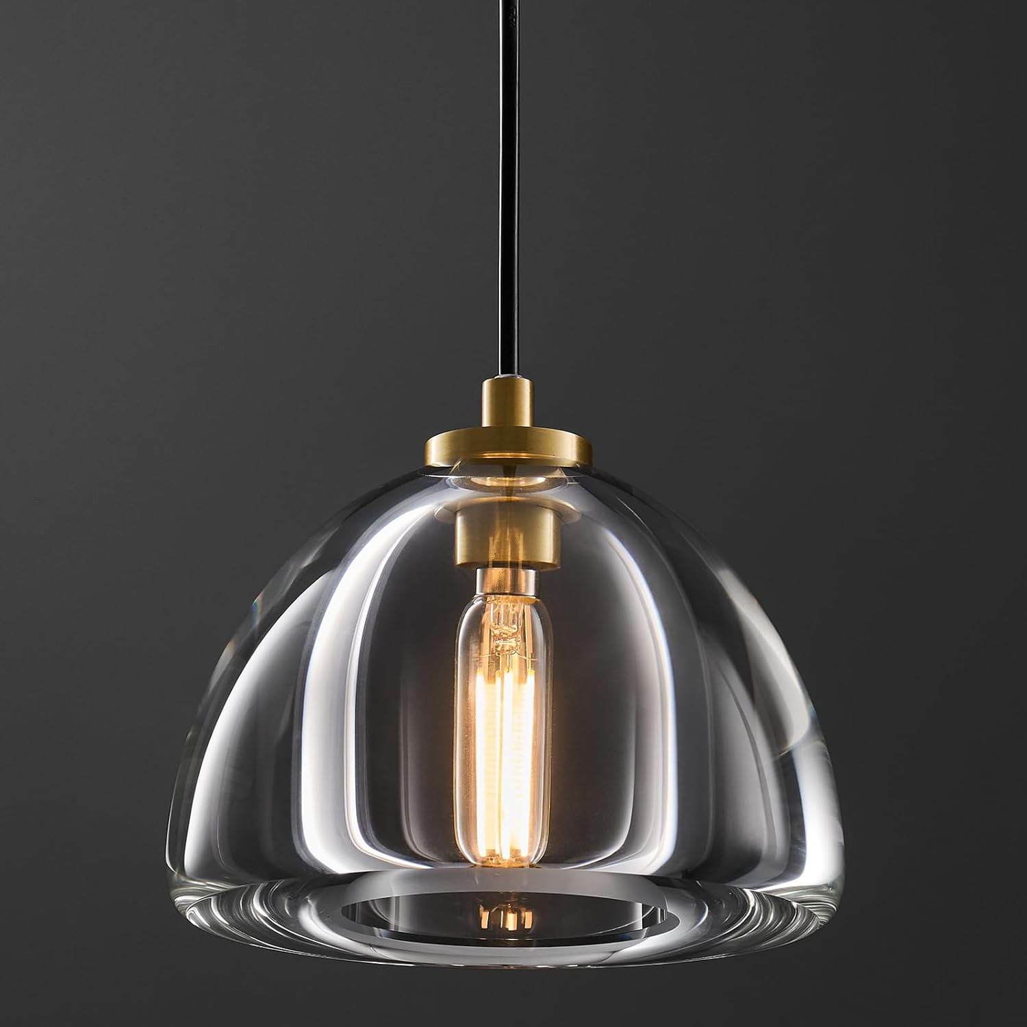 K9 Crystal Pendant Light - Brass Frame & Adjustable Height for DFW, North & East Texas – Image 1