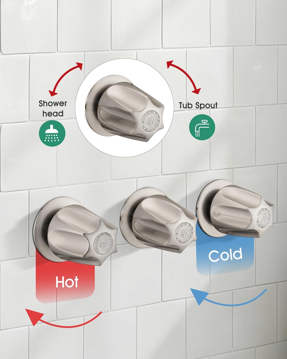 12" High-Pressure Rainfall Shower Head with 3-Handle Valve for DFW, North & East Texas – Image 6