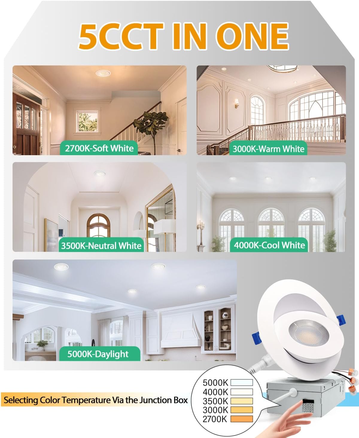4" LED Recessed Lighting - 5 Color Temperatures & Dimmable for DFW, North & East Texas – Image 6