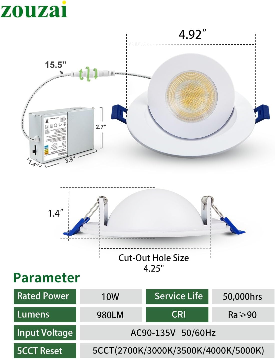 4" LED Recessed Lighting - 5 Color Temperatures & Dimmable for DFW, North & East Texas – Image 4