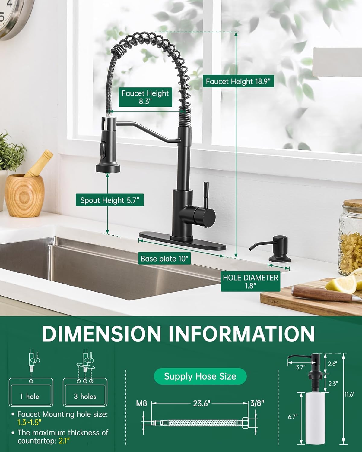 Matte Black Kitchen Faucet - All-in-One Washing Center with Soap Dispenser for DFW, North & East Texas – Image 8