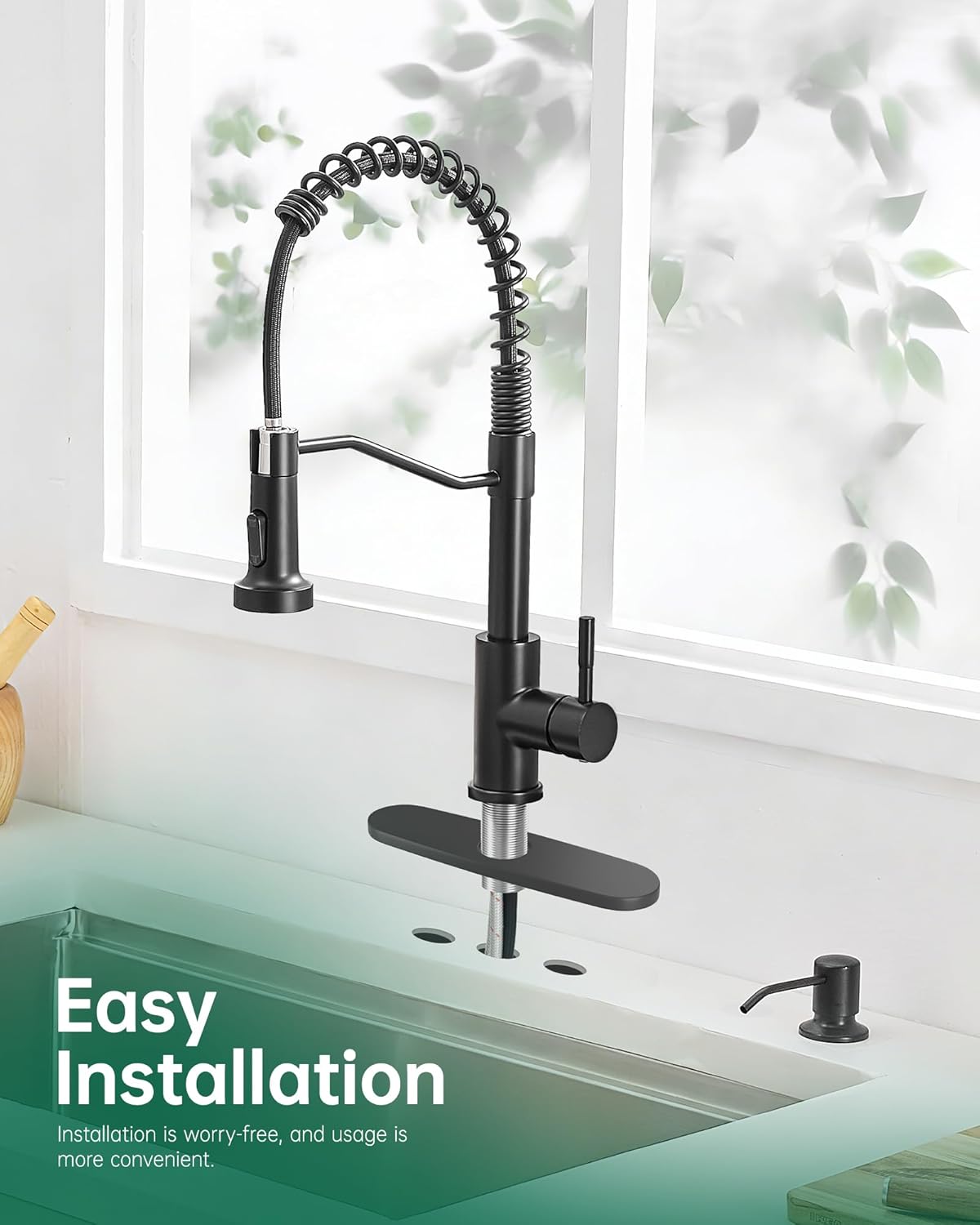 Matte Black Kitchen Faucet - All-in-One Washing Center with Soap Dispenser for DFW, North & East Texas – Image 4