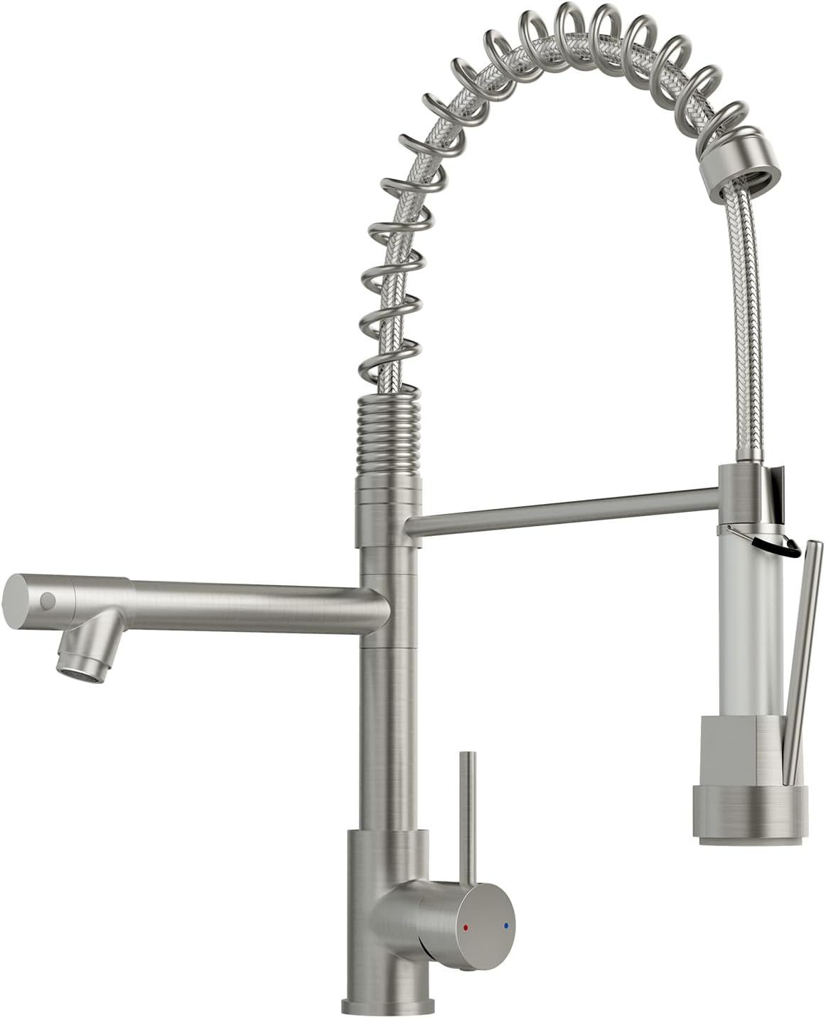 Dual-Spout Kitchen Faucet - Brushed Nickel with High-Pressure Sprayer for DFW, North & East Texas – Image 1