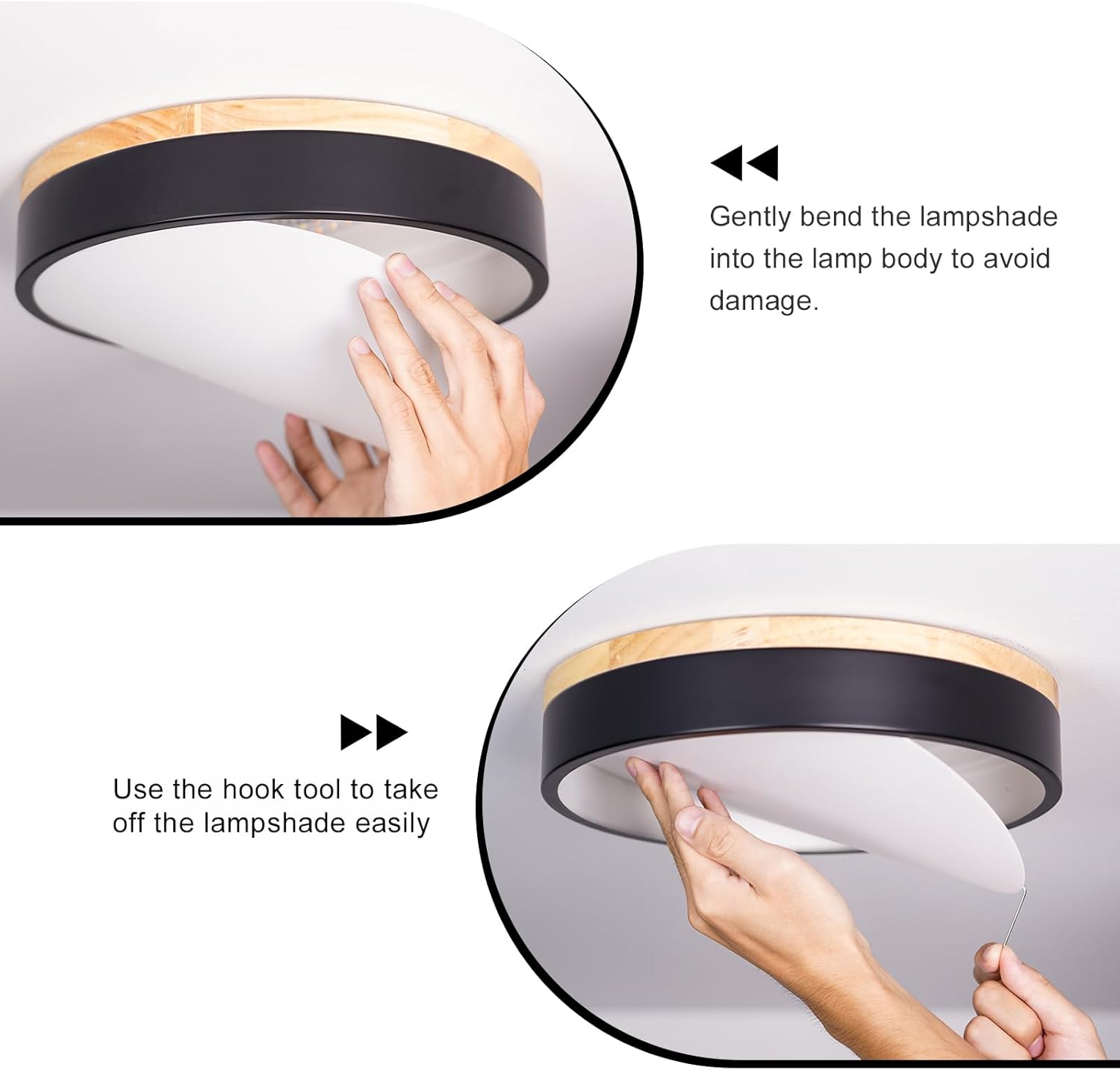 Minimalist Wood LED Ceiling Light - 4000K Flush Mount for DFW, North & East Texas – Image 6