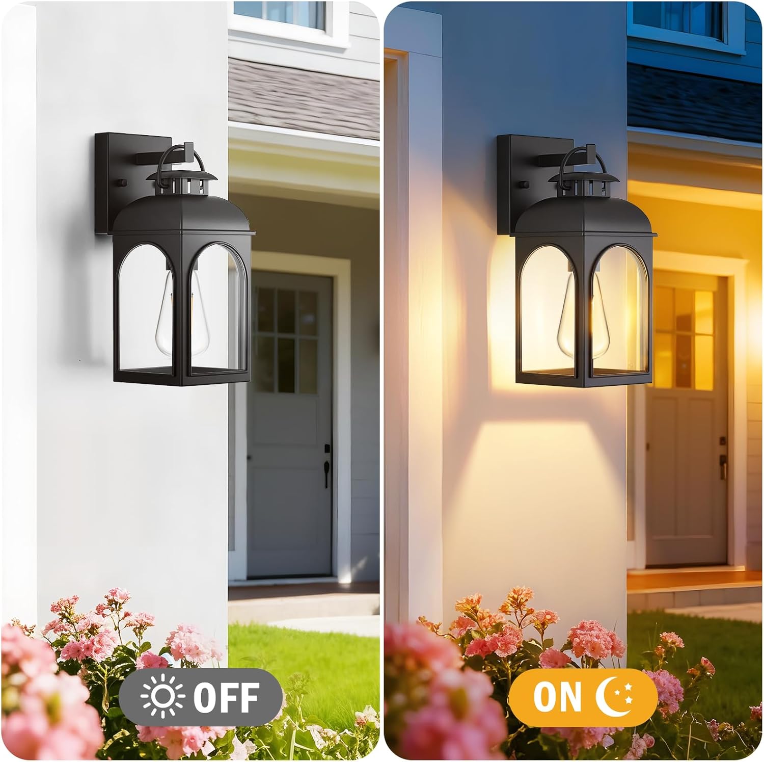 Outdoor Wall Lantern - Weather-Resistant Black Exterior Light Fixture for DFW, North & East Texas – Image 4