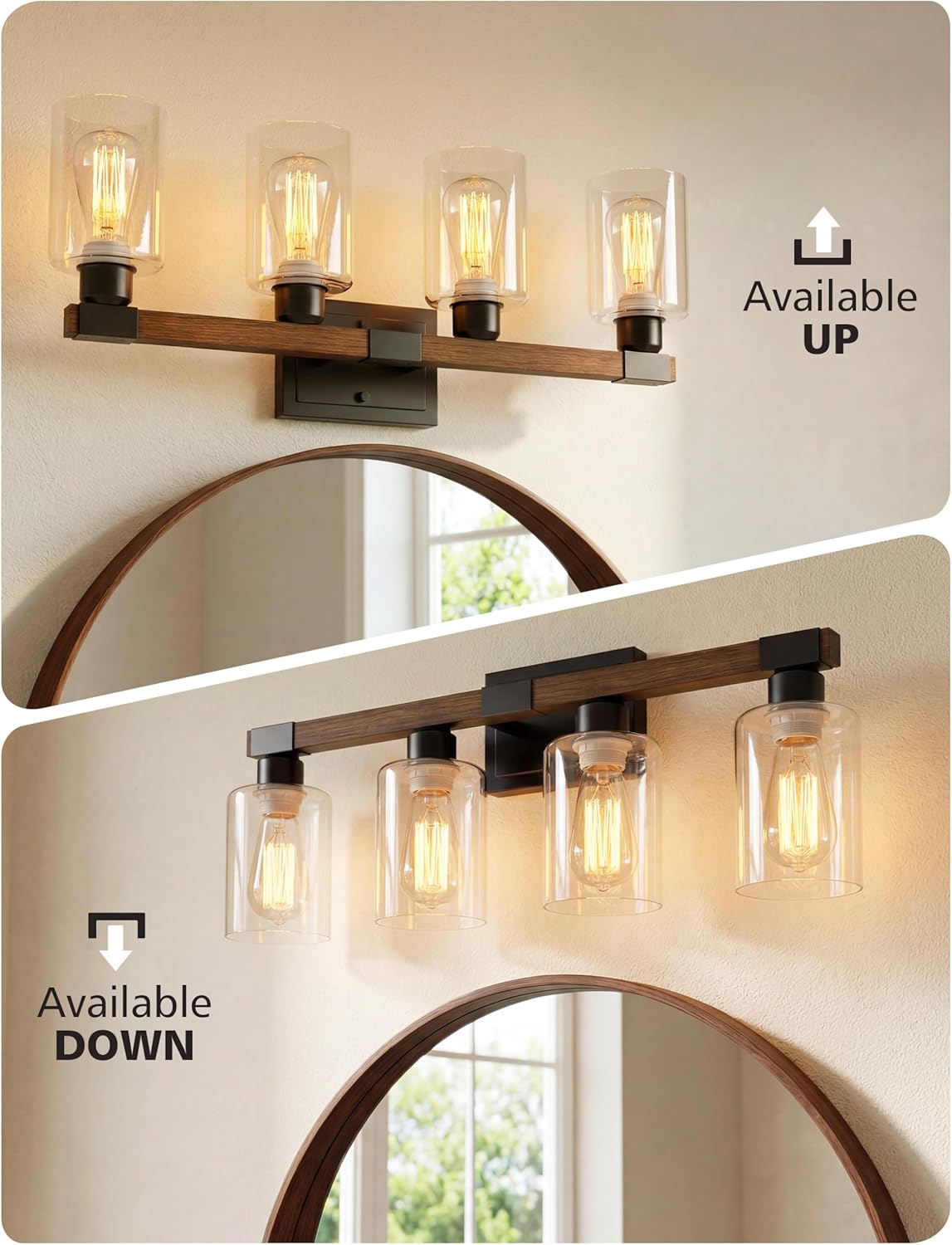 Farmhouse Bathroom Vanity Light - Rustic 3-Light Fixture for DFW, North & East Texas – Image 6