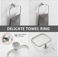 Brushed Nickel Towel Bar Set - 4-Piece Bathroom Hardware for DFW, North & East Texas – Image 5
