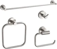 Brushed Nickel Towel Bar Set - 4-Piece Bathroom Hardware for DFW, North & East Texas – Image 1