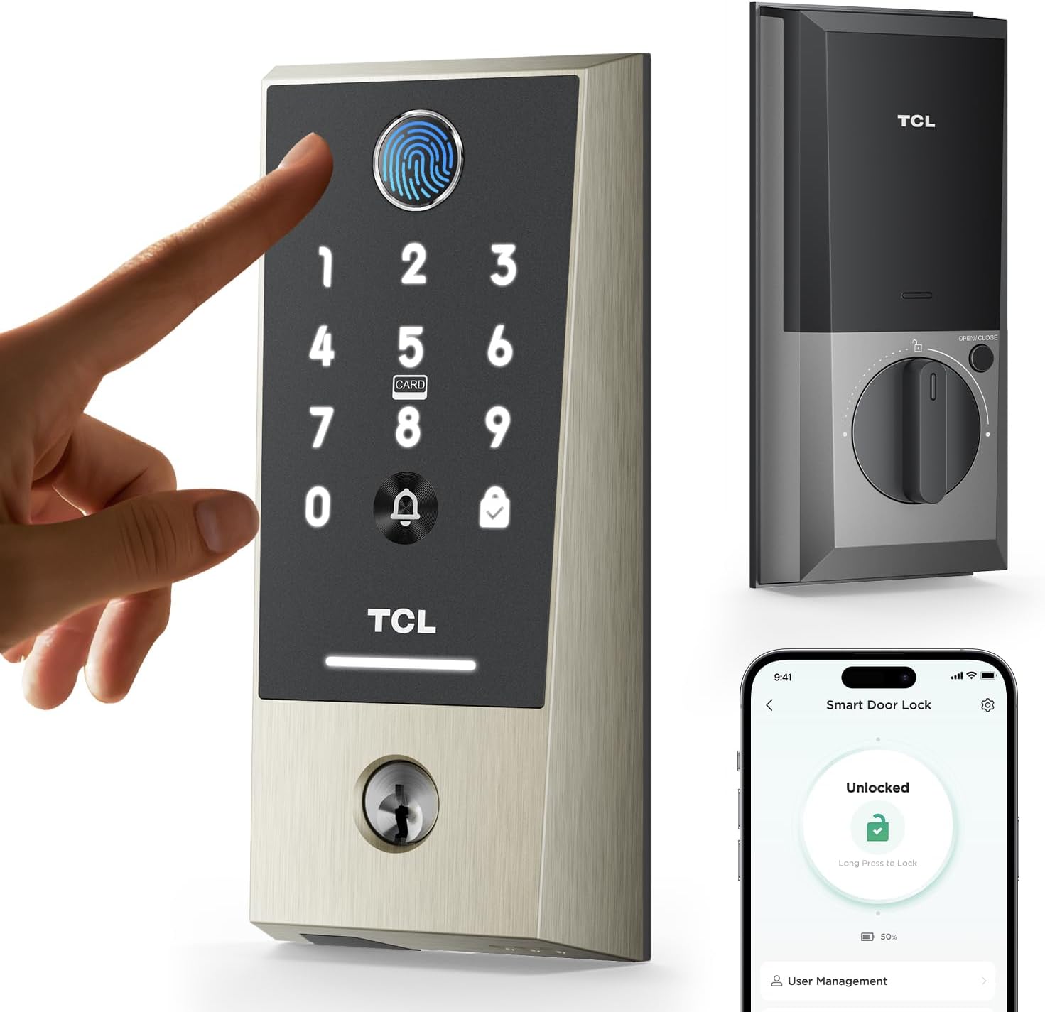 Smart Fingerprint Door Lock - AI Biometric with Wi-Fi & Voice Control for DFW, North & East Texas – Image 1