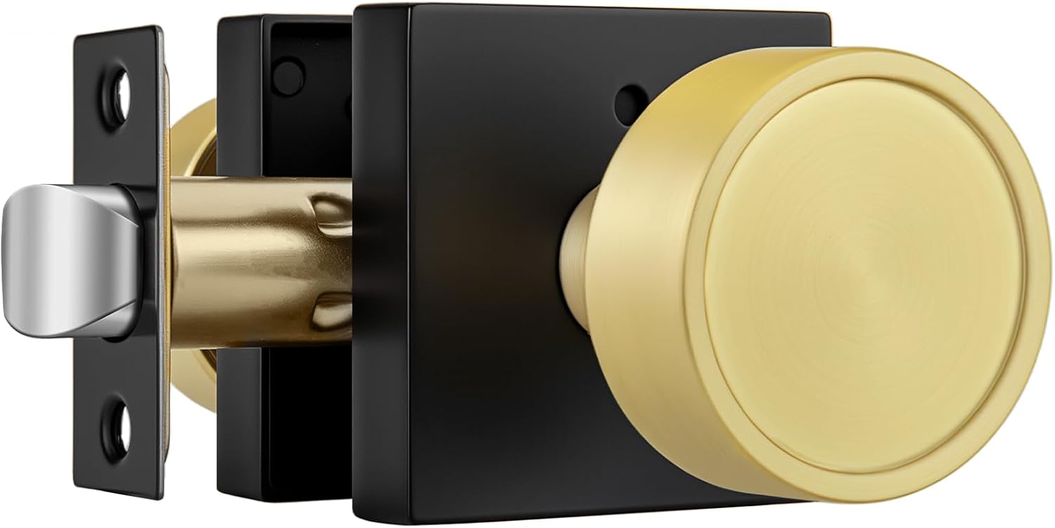 Black & Gold Privacy Door Knob - Modern Interior Lock for DFW, North & East Texas – Image 3