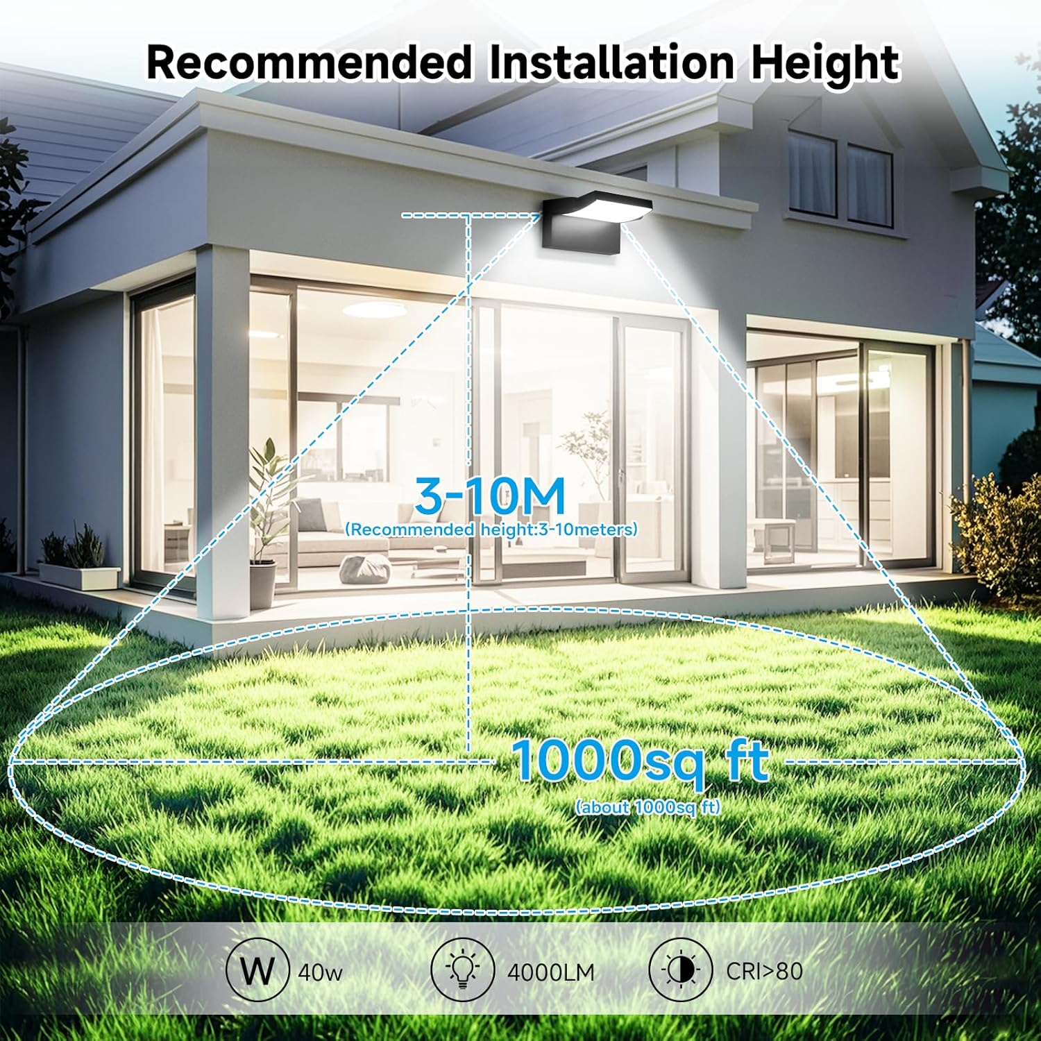 Rotating LED Wall Light - 40W Outdoor Floodlight for DFW, North & East Texas – Image 3