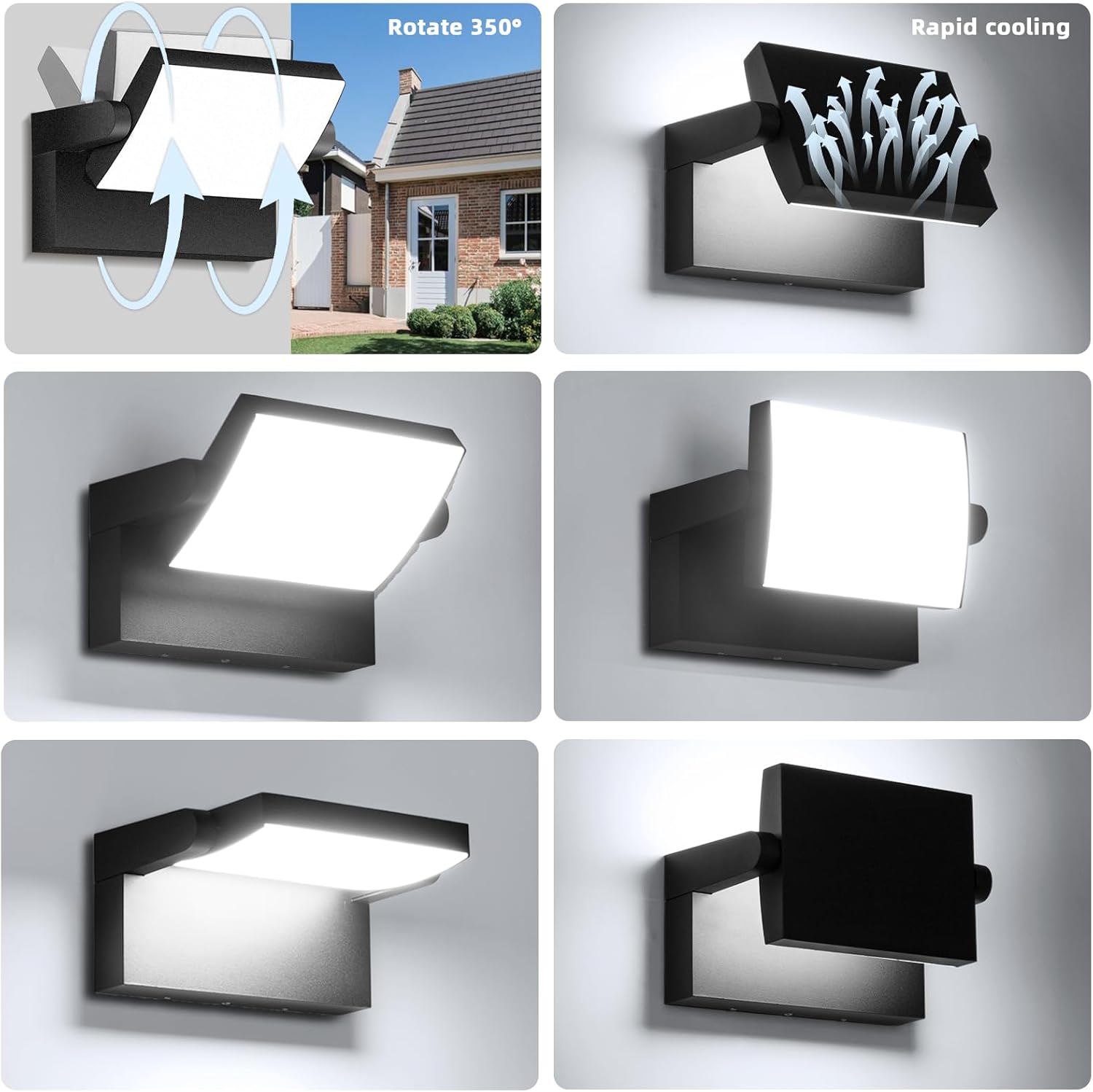 Rotating LED Wall Light - 40W Outdoor Floodlight for DFW, North & East Texas – Image 2