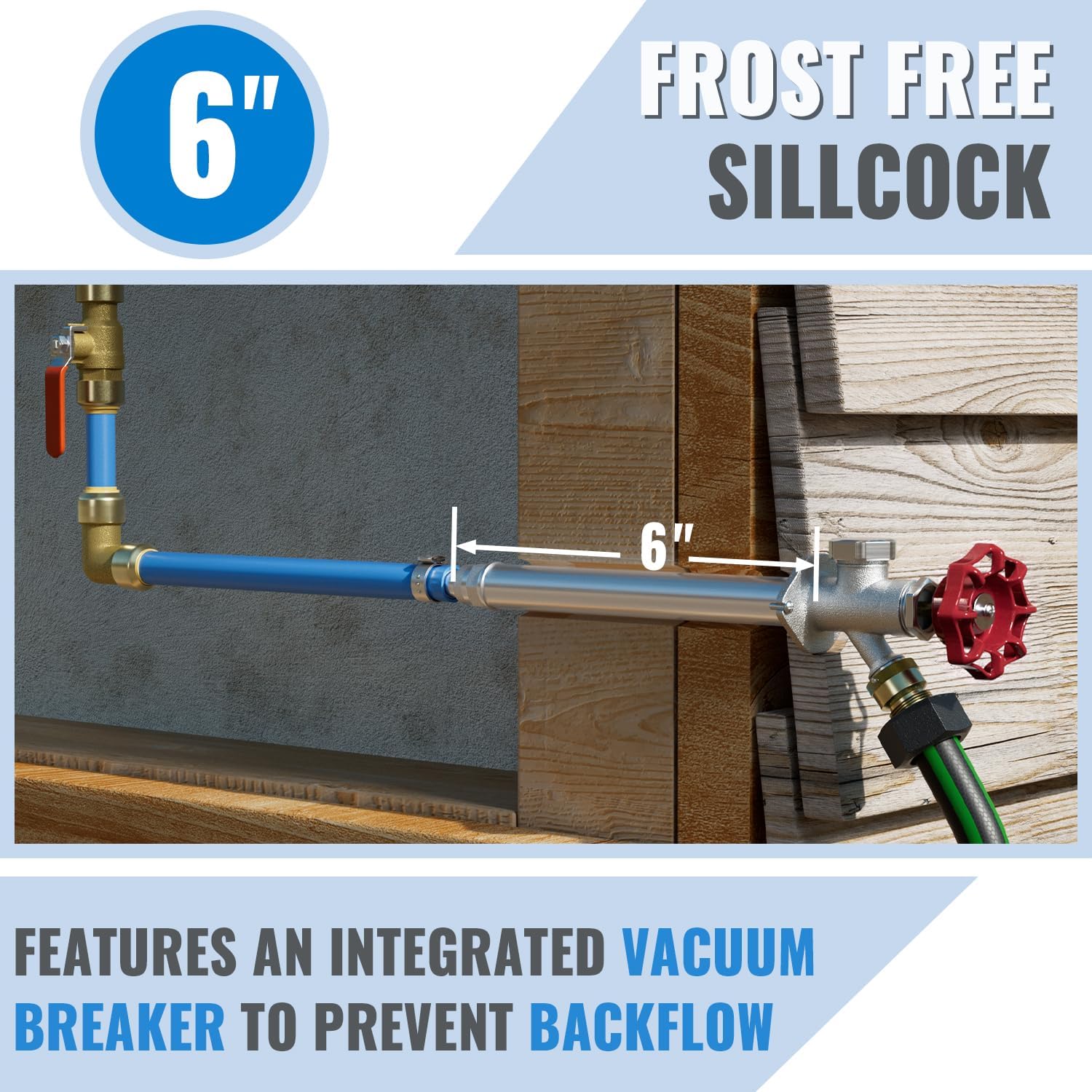 Frost-Free Sillcock with 1/2" PEX Inlet - Durable Outdoor Faucet for DFW, North & East Texas – Image 2