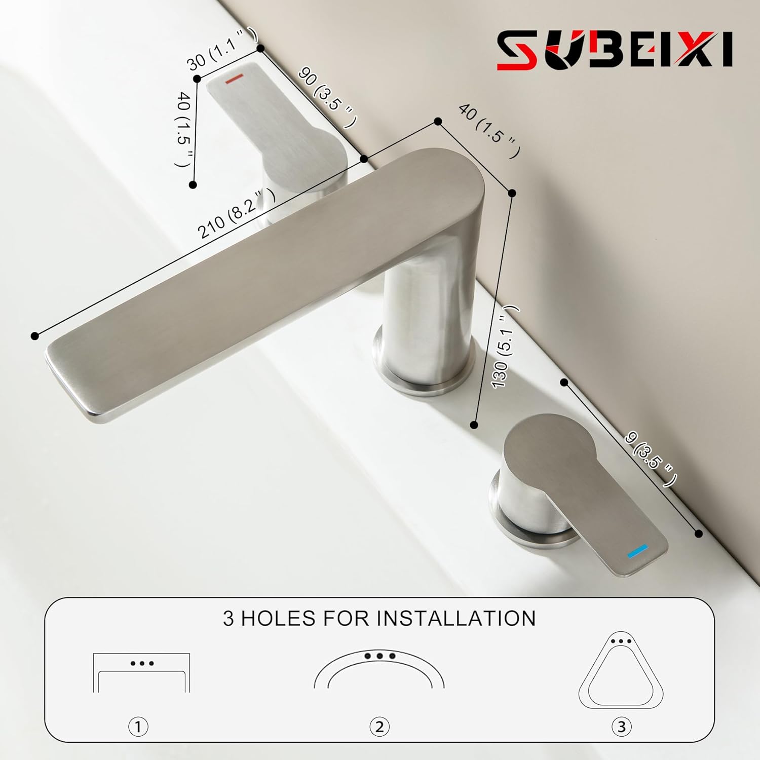 Brushed Nickel Deck Mount Tub Faucet - Roman Style for DFW, North & East Texas – Image 5