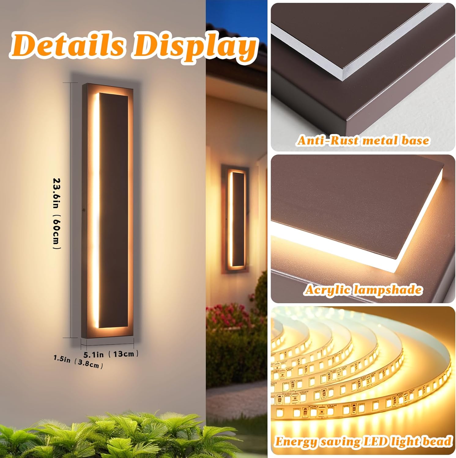 Modern LED Outdoor Wall Light - Sleek & Waterproof for DFW, North & East Texas – Image 4