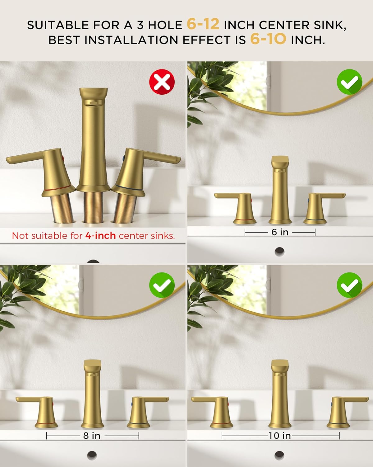 FORIOUS Gold Bathroom Faucet – Image 3