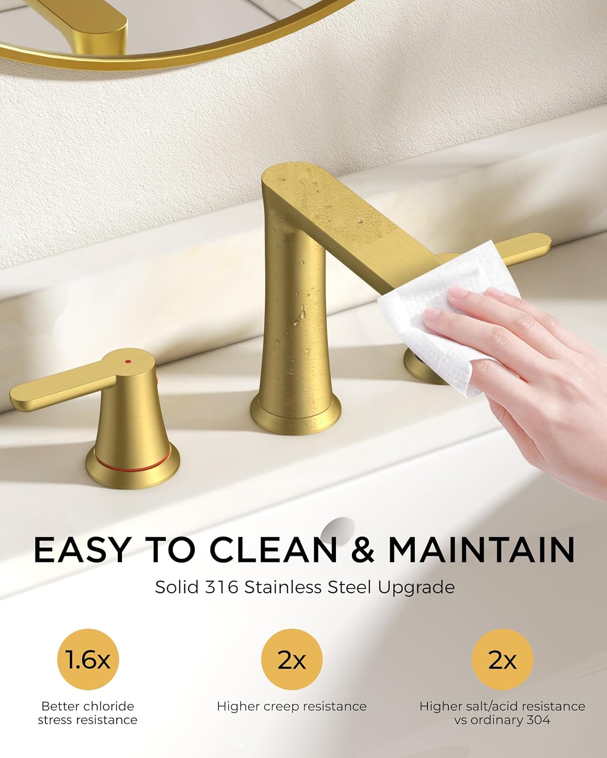 FORIOUS Gold Bathroom Faucet – Image 4