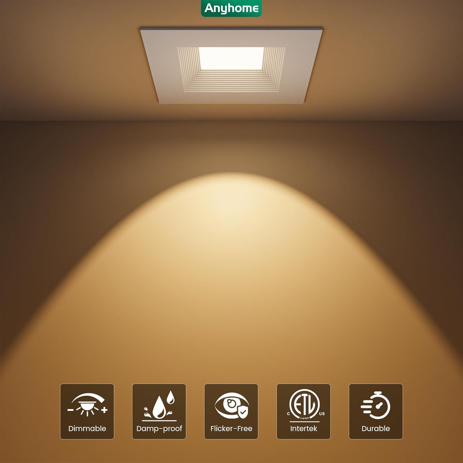 12 Pack 6 Inch Square Ultra-Thin LED Recessed Lighting – Image 2