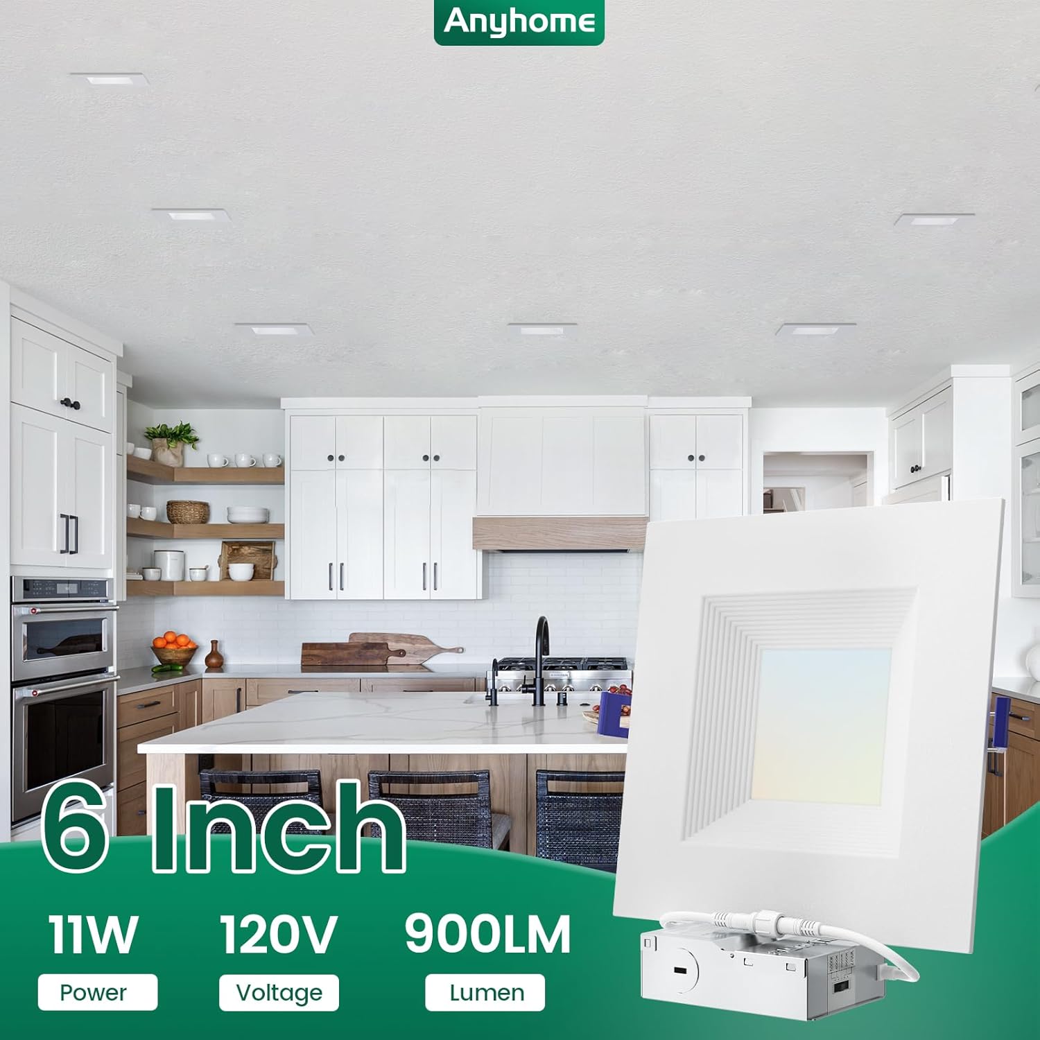 12 Pack 6 Inch Square Ultra-Thin LED Recessed Lighting – Image 6
