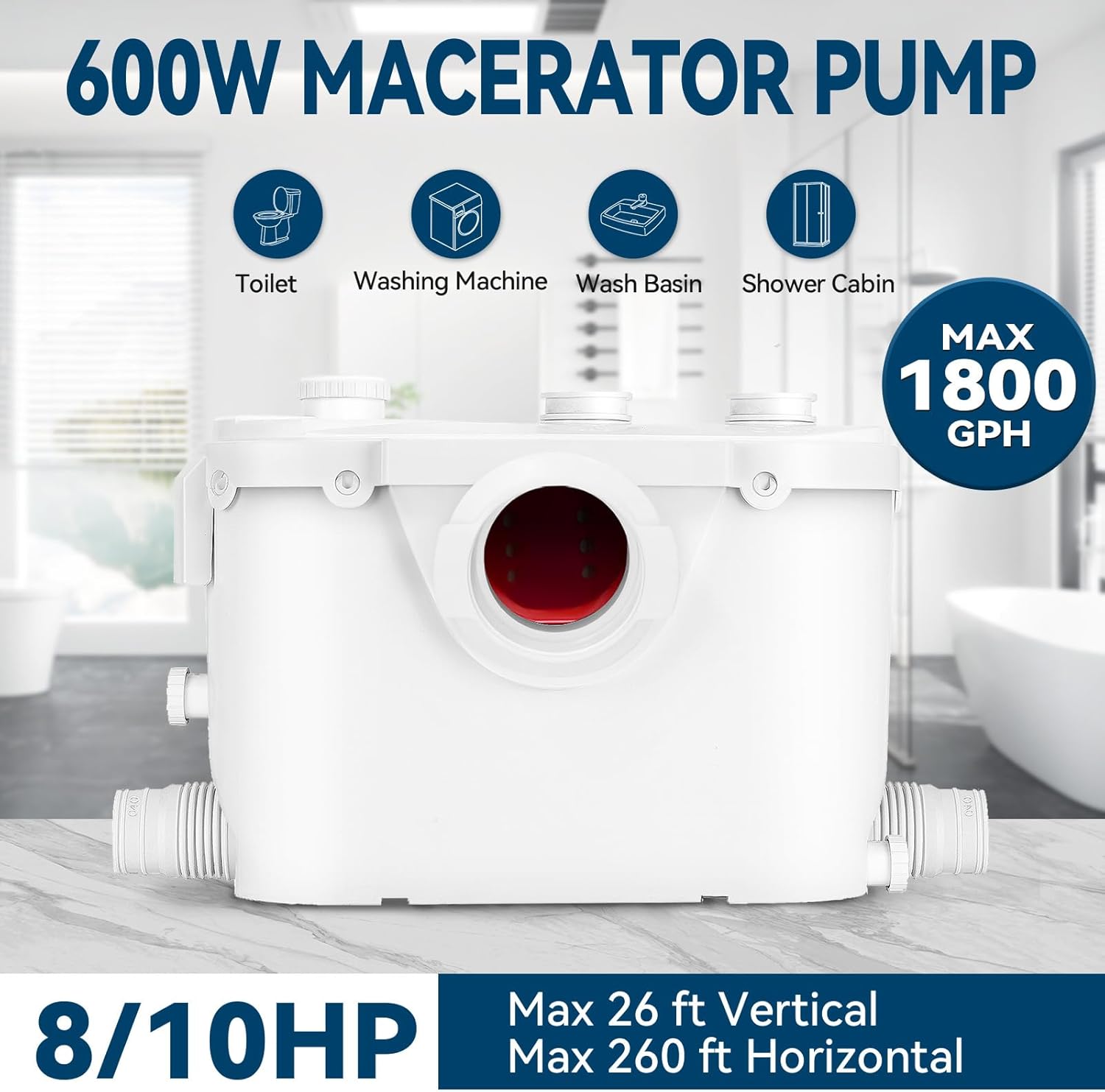 0.8HP Macerator Pump Toilet Pump – Image 6