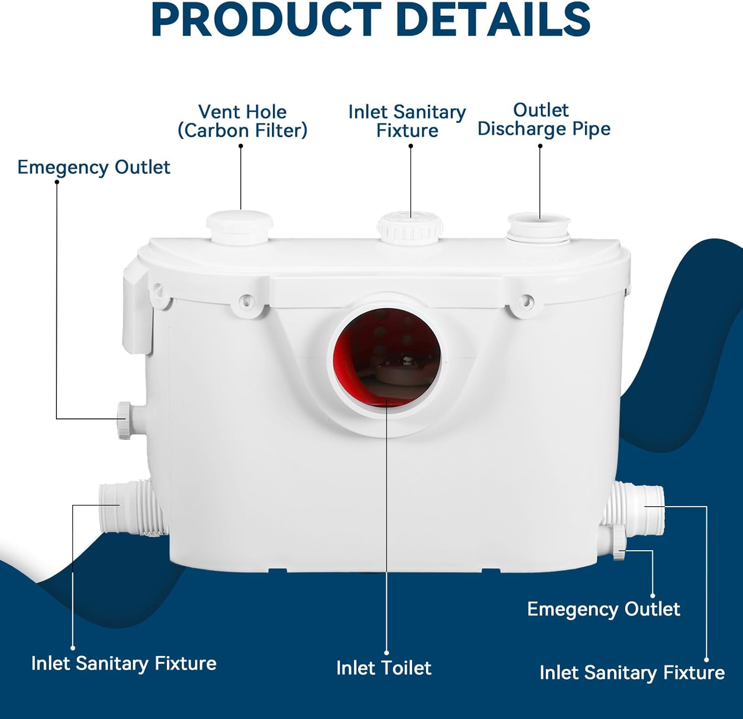 0.8HP Macerator Pump Toilet Pump – Image 8