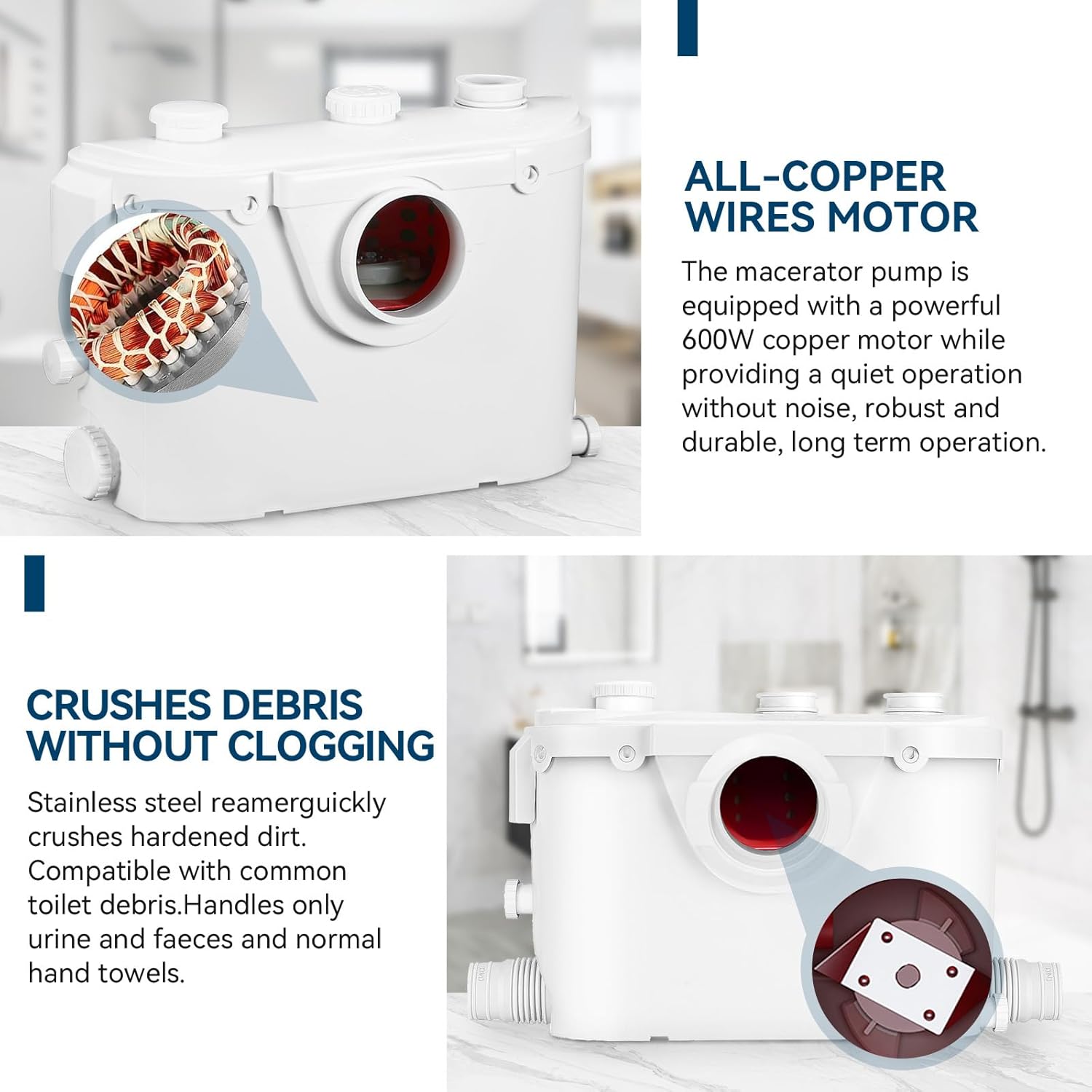 0.8HP Macerator Pump Toilet Pump – Image 2