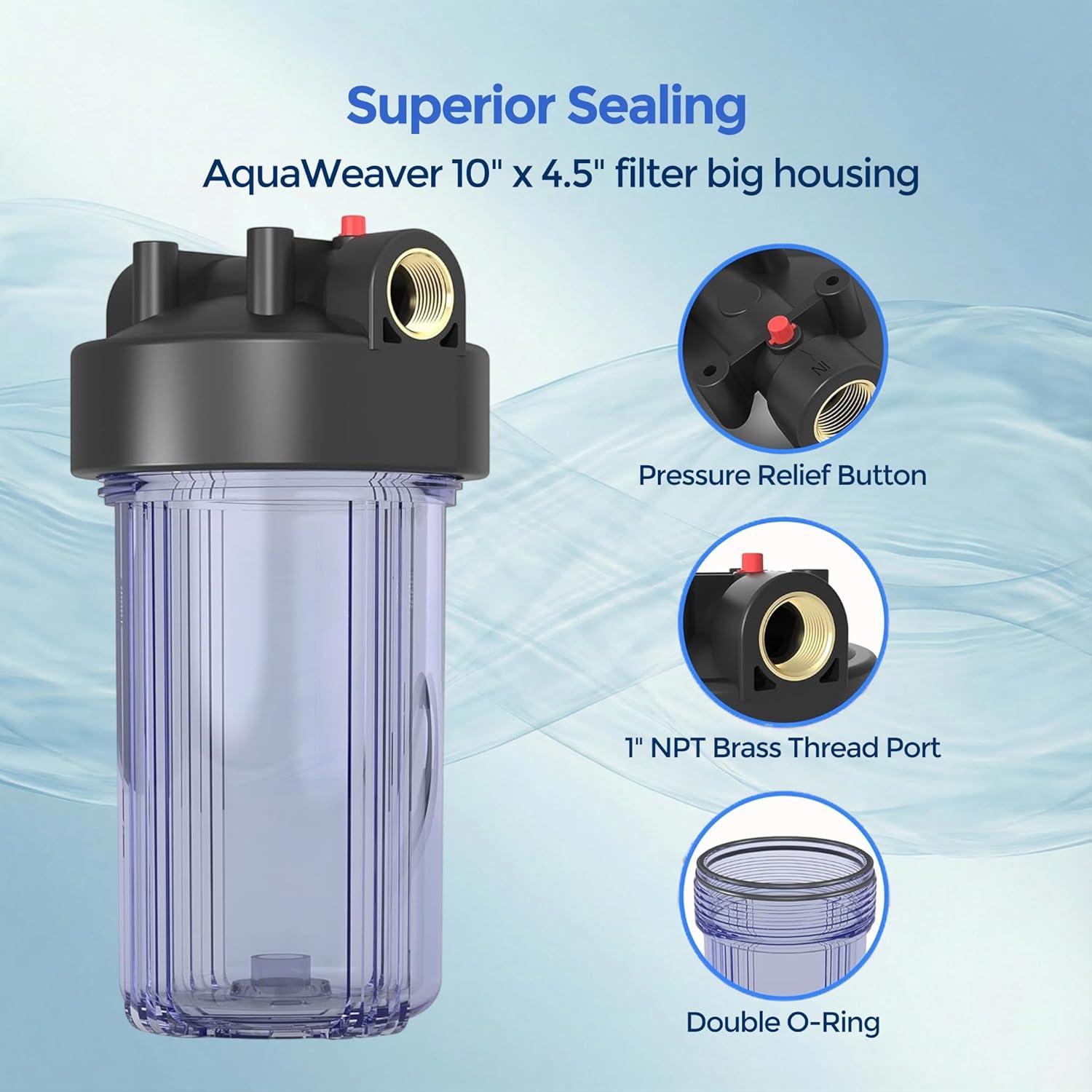 AquaWeaver Whole House Water Filter Housing (WH-C10HD) – Image 8