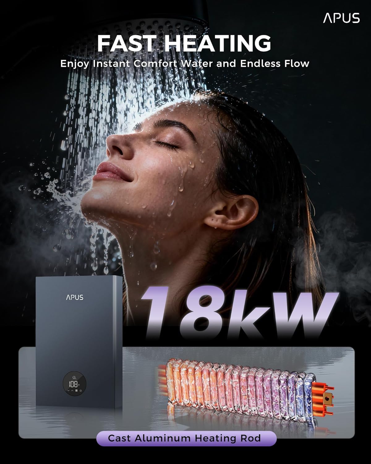 APUS 18kW Electric Tankless Water Heater for High-Efficiency Property Upgrades – Image 5