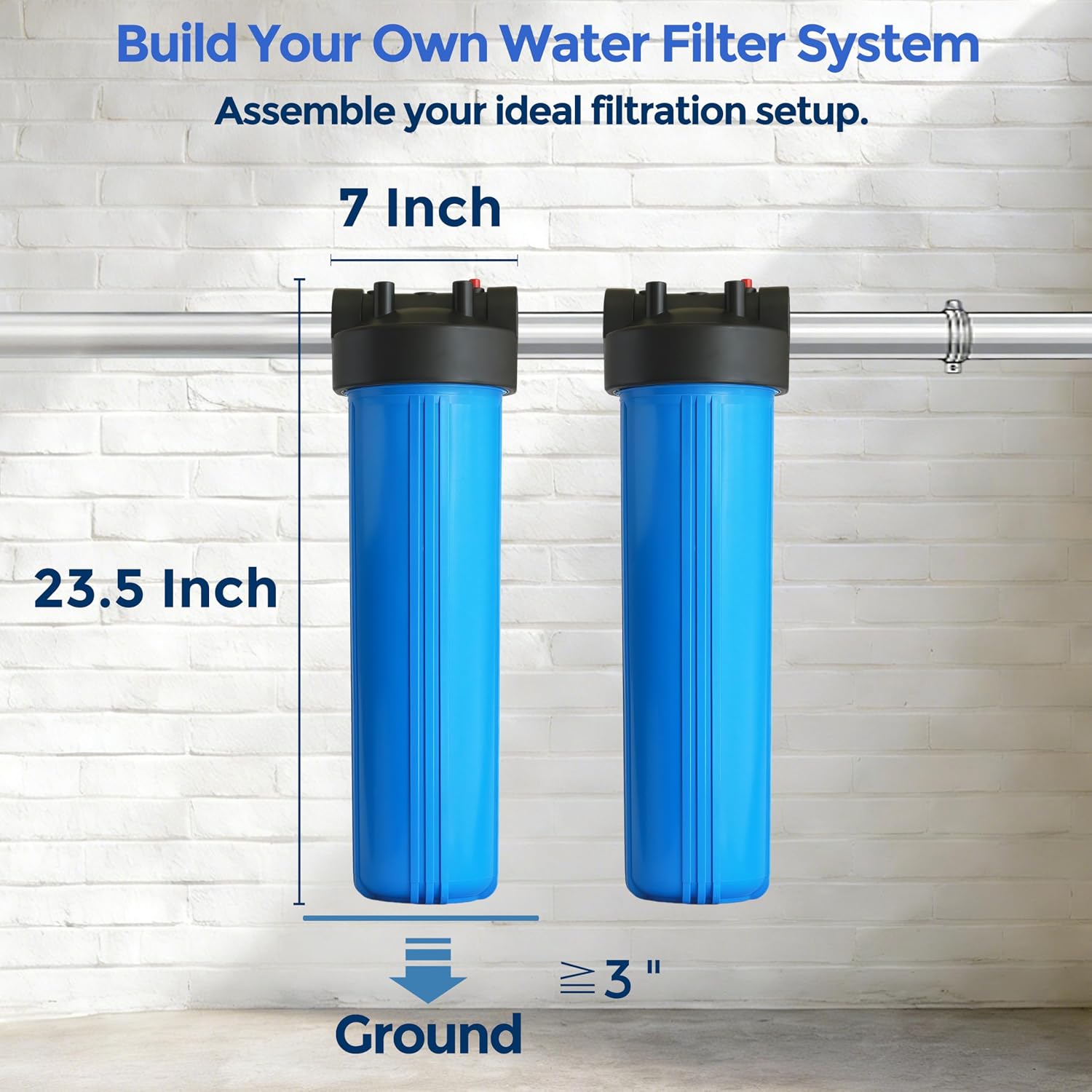 20" x 4.5" Whole House Water Filter Housing — Double O-Ring, 1" Brass Inlet – Image 4