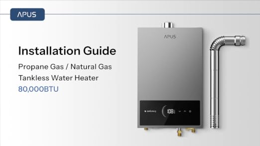Indoor Natural Gas Tankless Water Heater – 80,000 BTU, 3.6 GPM, Space Gray Wall-Mounted with LED Touchscreen – Image 2