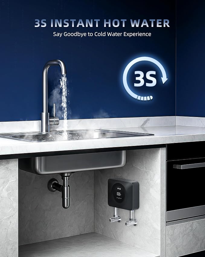 4500W Electric Point-of-Use Tankless Water Heater – 240V Under-Sink with LED Display – Image 2
