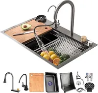Stainless steel kitchen sink with faucet and accessories – Image 5