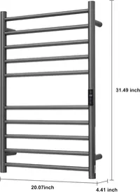 Electric Towel Warmer Gunmetal Grey, 10 Bars – Image 4