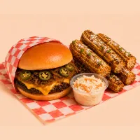 Smash Combo – Single Smash, Corn Ribs, Jalapeños, No Aioli