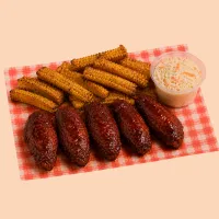 Wings Combo – 5-piece, BBQ, Corn Ribs, Include Coleslaw