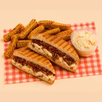 Chicken Panini Combo – Corn Ribs, Bacon Bits, No Coleslaw, No Customization