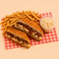 Chicken Panini Combo – Fries, Bacon Bits, Include Coleslaw, No Customization