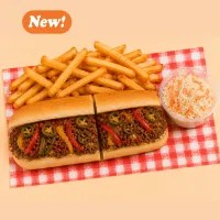 Chopped Philly Combo – Fries, Both, Include Coleslaw, No Onions