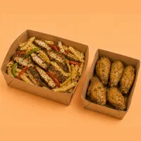Yaadie Feast – Jerk Chicken Alfredo + 5-piece wings, Lemon Pepper, No Customization