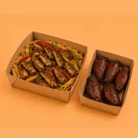 Yaadie Feast – Jerk Chicken Alfredo + 5-piece wings, BBQ, No Customization