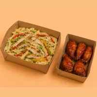 Yaadie Feast – Chicken Alfredo + 5-piece wings, Sweet Chilli, No Customization