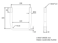 M16 U Bolt fits 120mm box – Image 2