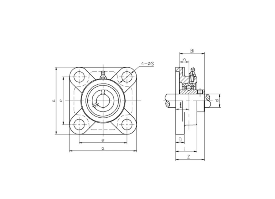 UCF205-3RS 4 Bolt Flange Unit – To Suit 25 mm Shaft – Image 2