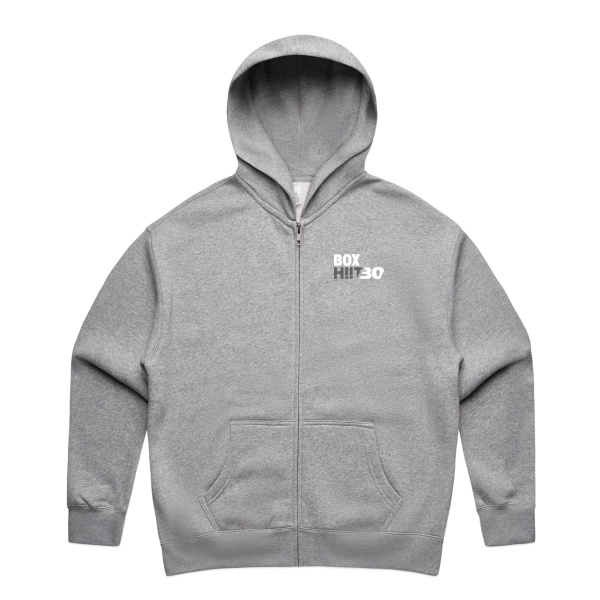 Womens Relax Zip Hood – S, Grey Marle