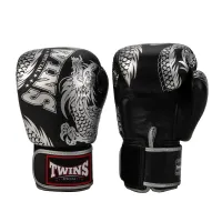 Twins Special Black & Silver Dragon Boxing Gloves – Image 1