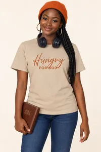 Hungry for God Short Sleeve T-shirt – Image 1