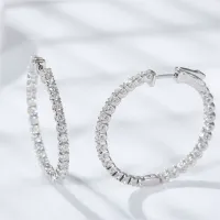 GRA Certified Moissanite Hoop Earrings – Image 1